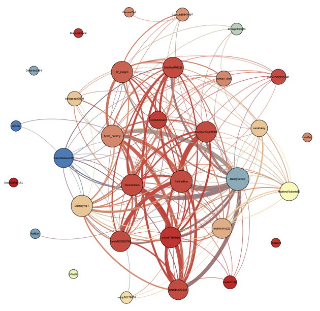 Coordinated network amplifying inauthentic narratives in the 2020 US election